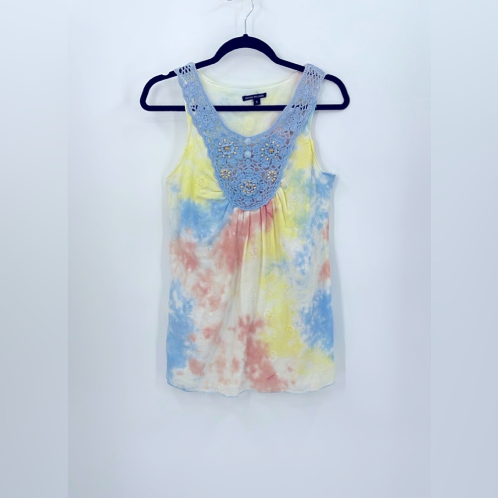 PEPPE PELUSO Tie Dye Crochet Tank